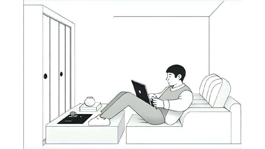 man relaxing in a quiet home