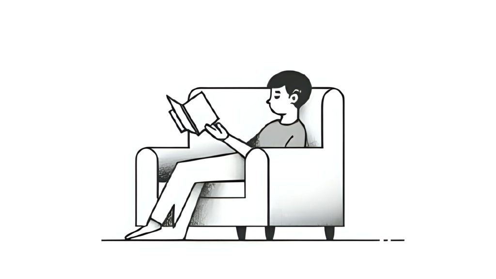 relaxing in a quiet home