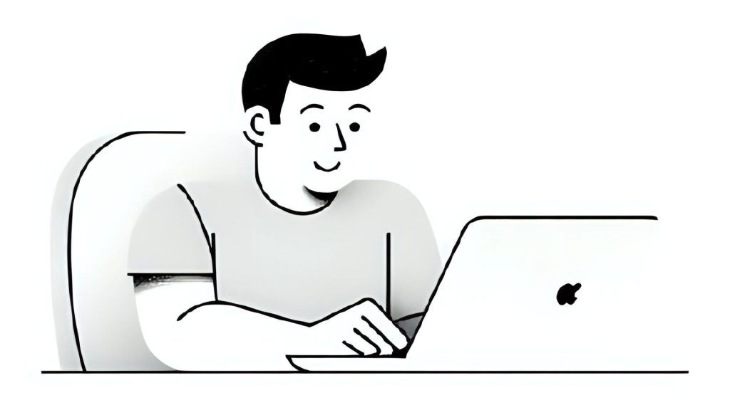 man doing research